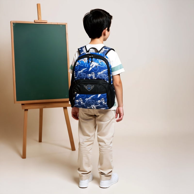 Roll road Backpack-Air Force-2 Cmprt-26 Liters-Boys (Polyester) Blue \ 33X46X17 - Image 3